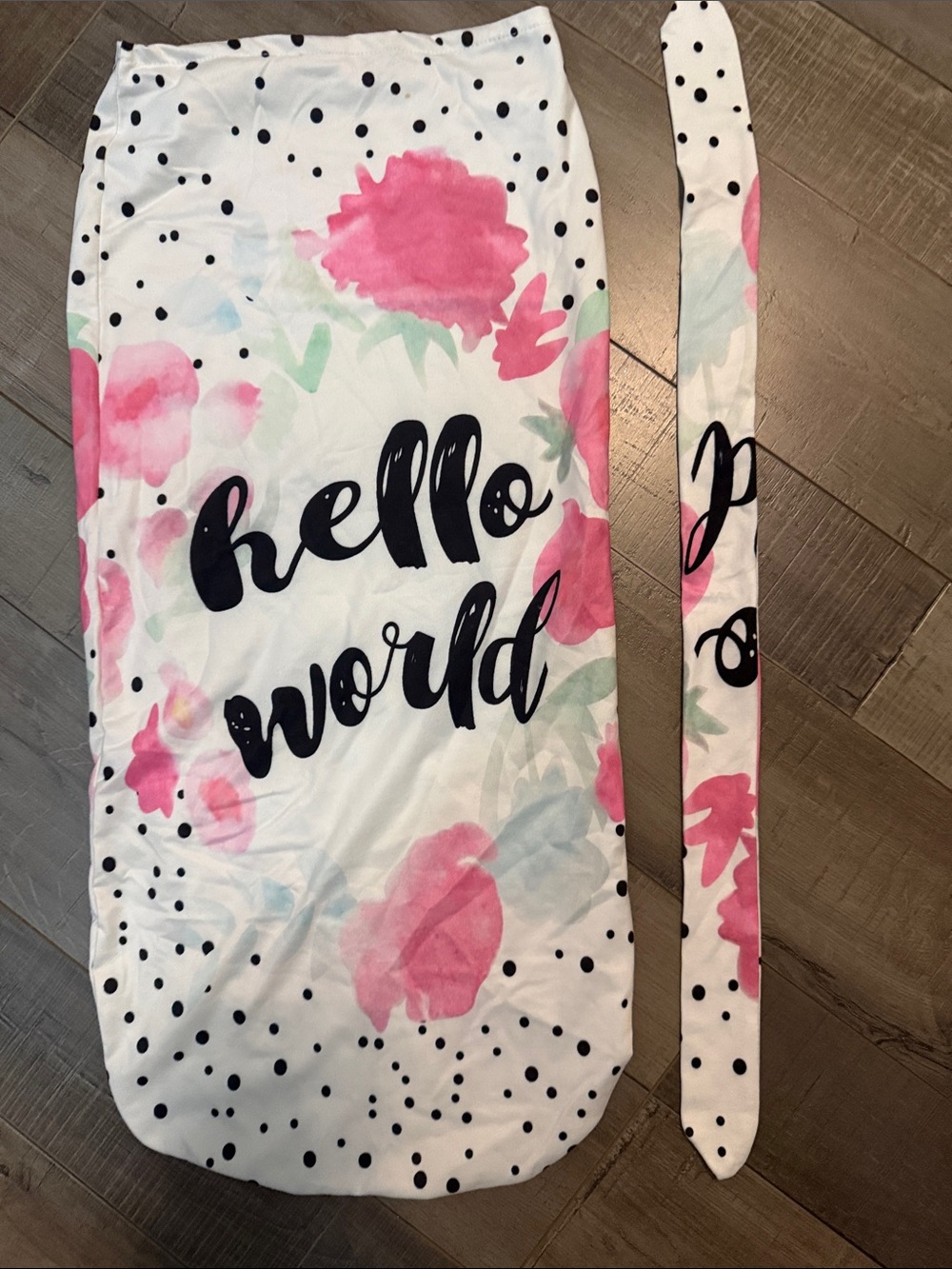 White Floral Kids Birth Announcement Outfit with Pink Accents